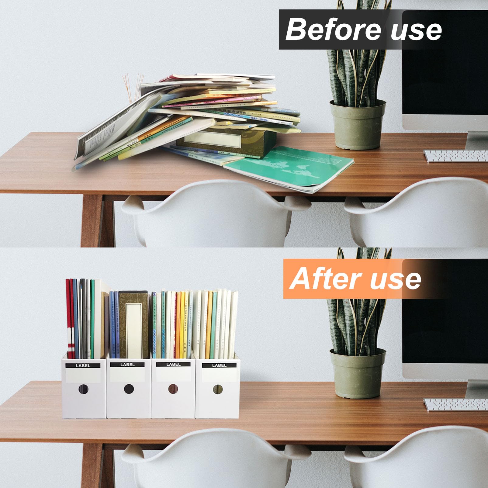Limitliho stack of organizers maximizing storage space.