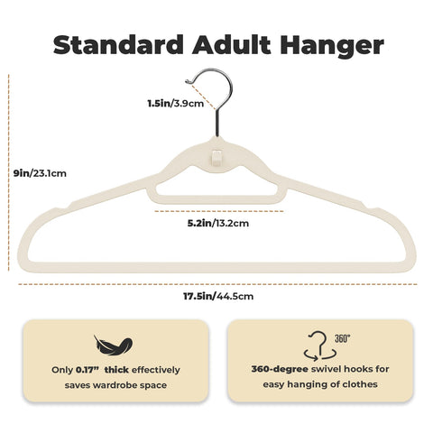 Limogoo Ivory Velvet Hangers showcase cascading stackable hooks for vertical organization.