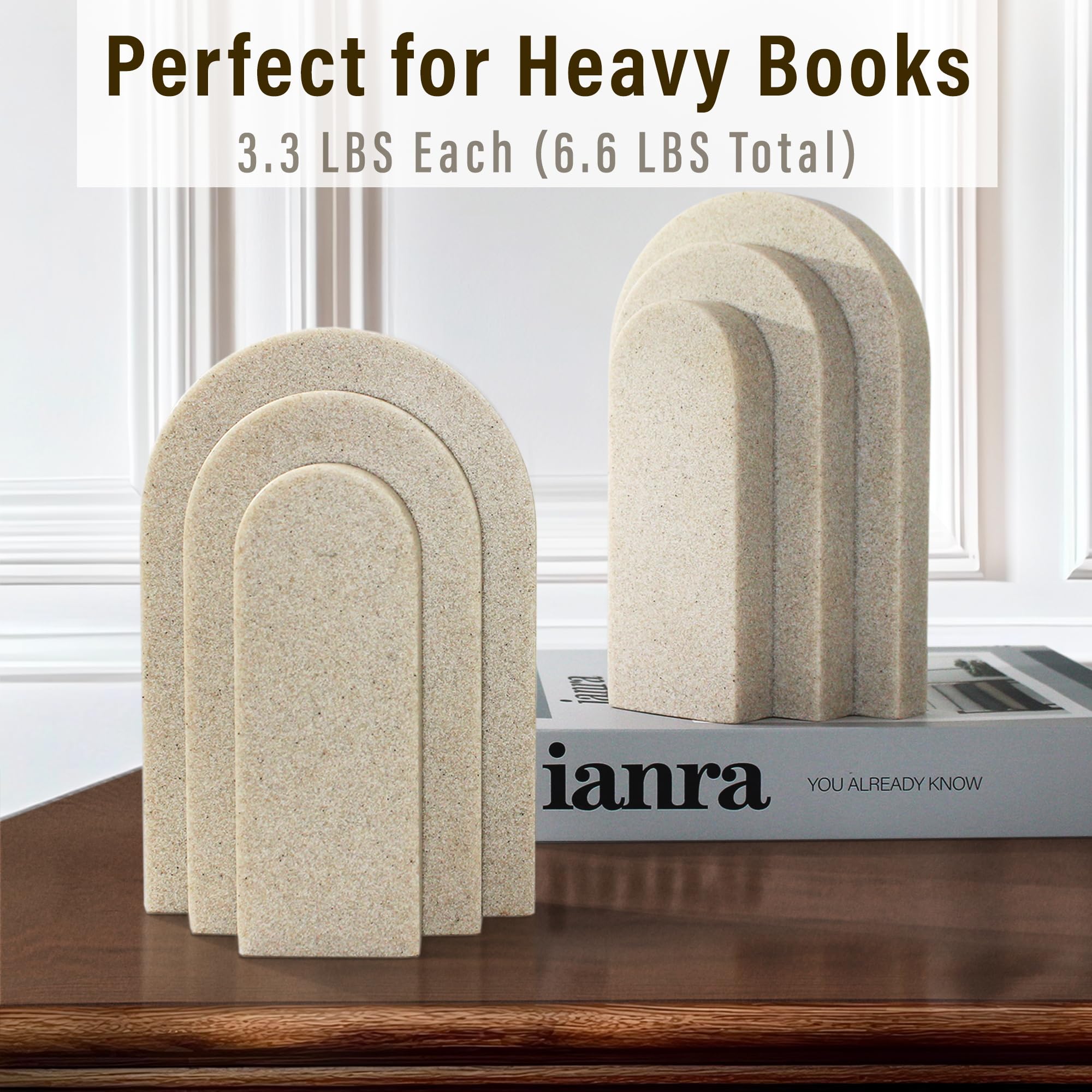 LIN CHUAN heavy books support bookends for robust shelf stability