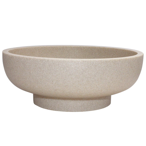 LIN CHUAN large decorative bowl in sand beige on a kitchen counter for fresh fruit display.