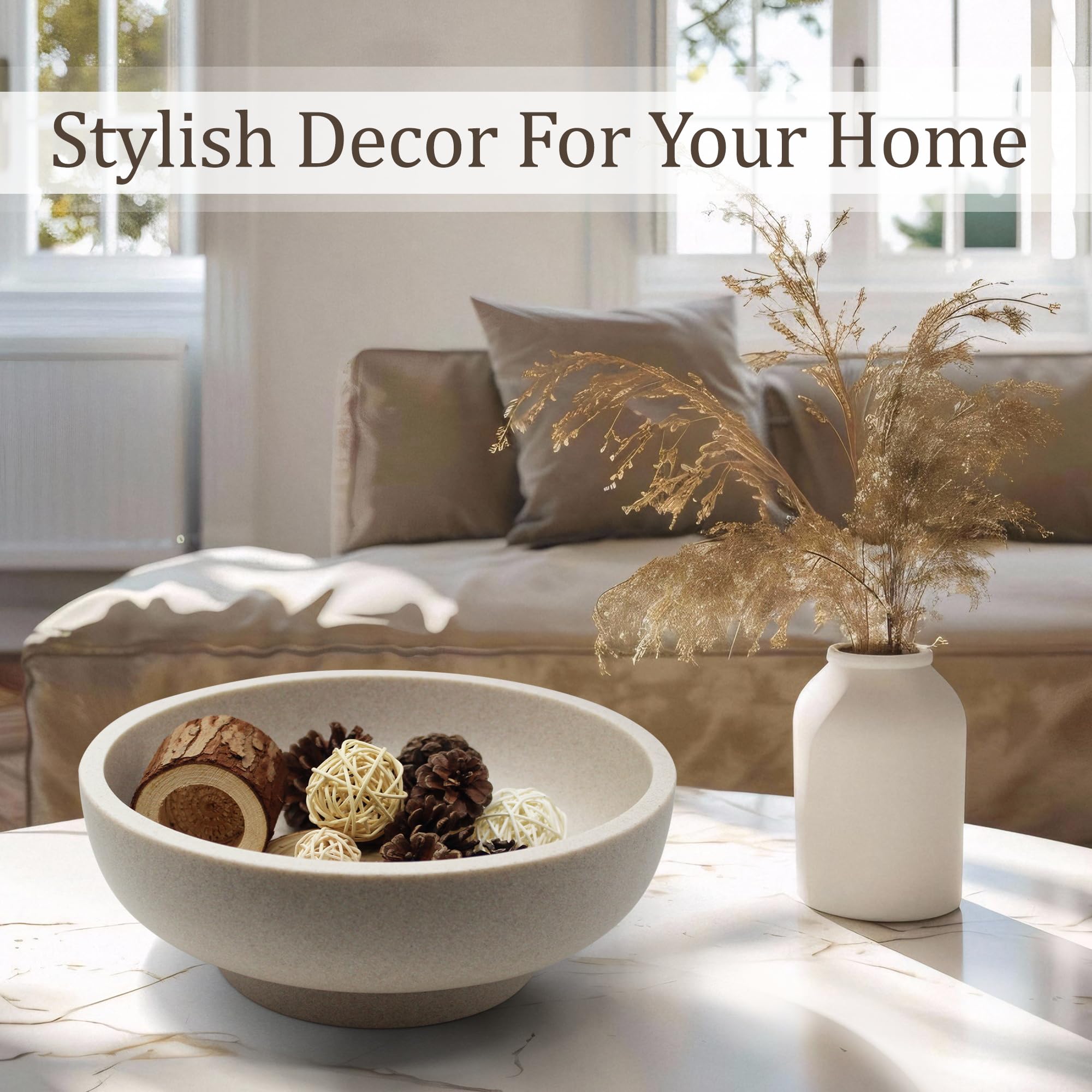 LIN CHUAN large decorative bowl in white highlights minimal design for clean countertops.