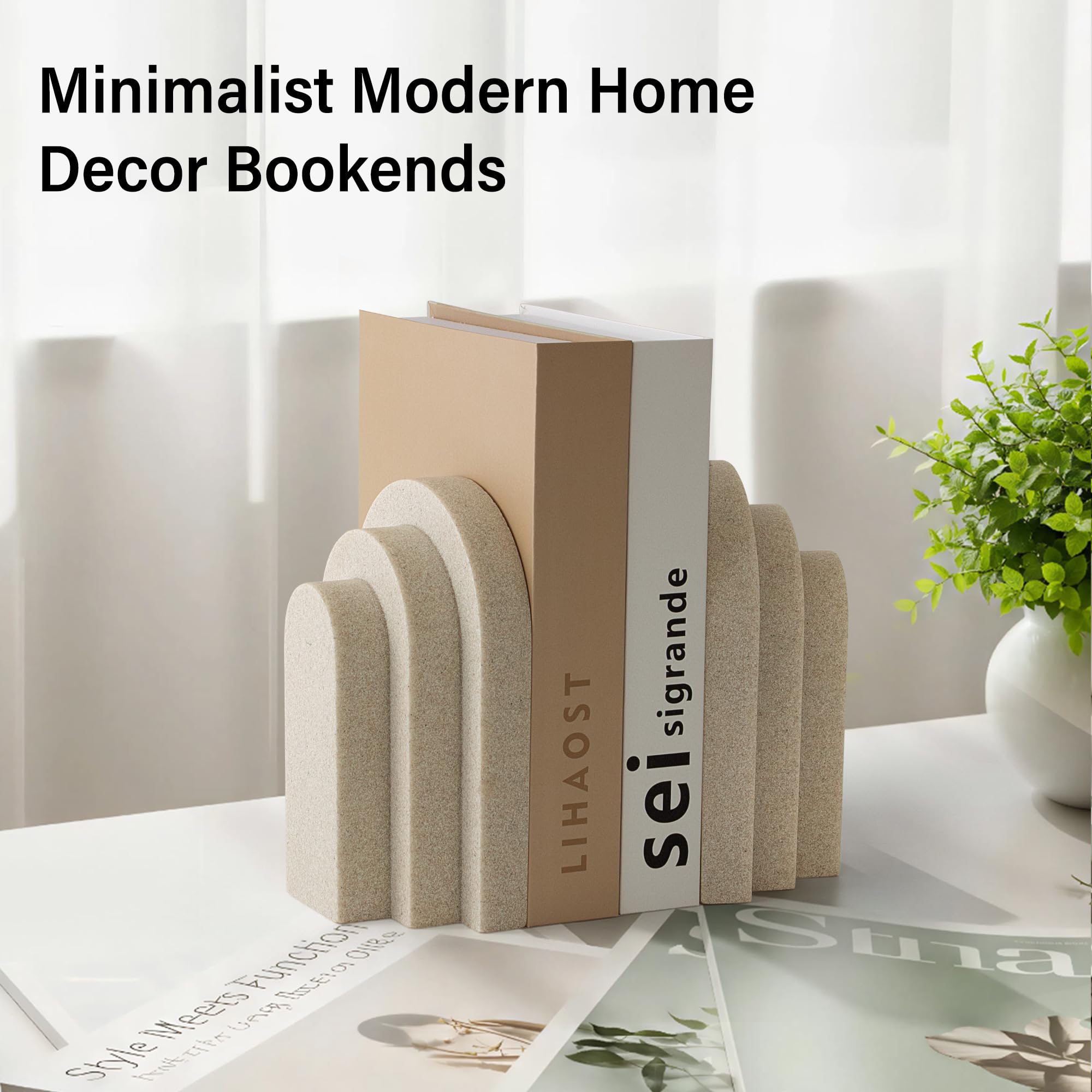 LIN CHUAN layered arch book stopper pair adds elegant organization