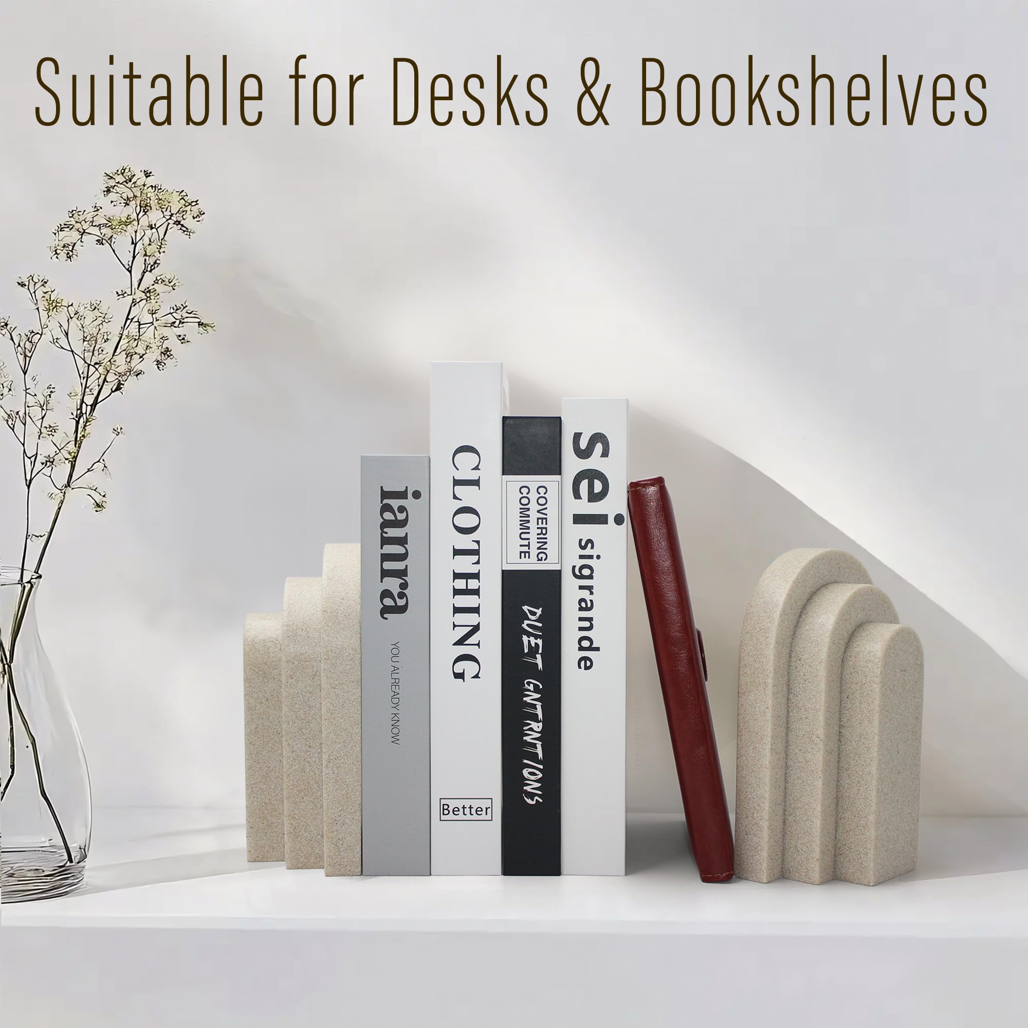 LIN CHUAN modern beige bookends complement study or living room