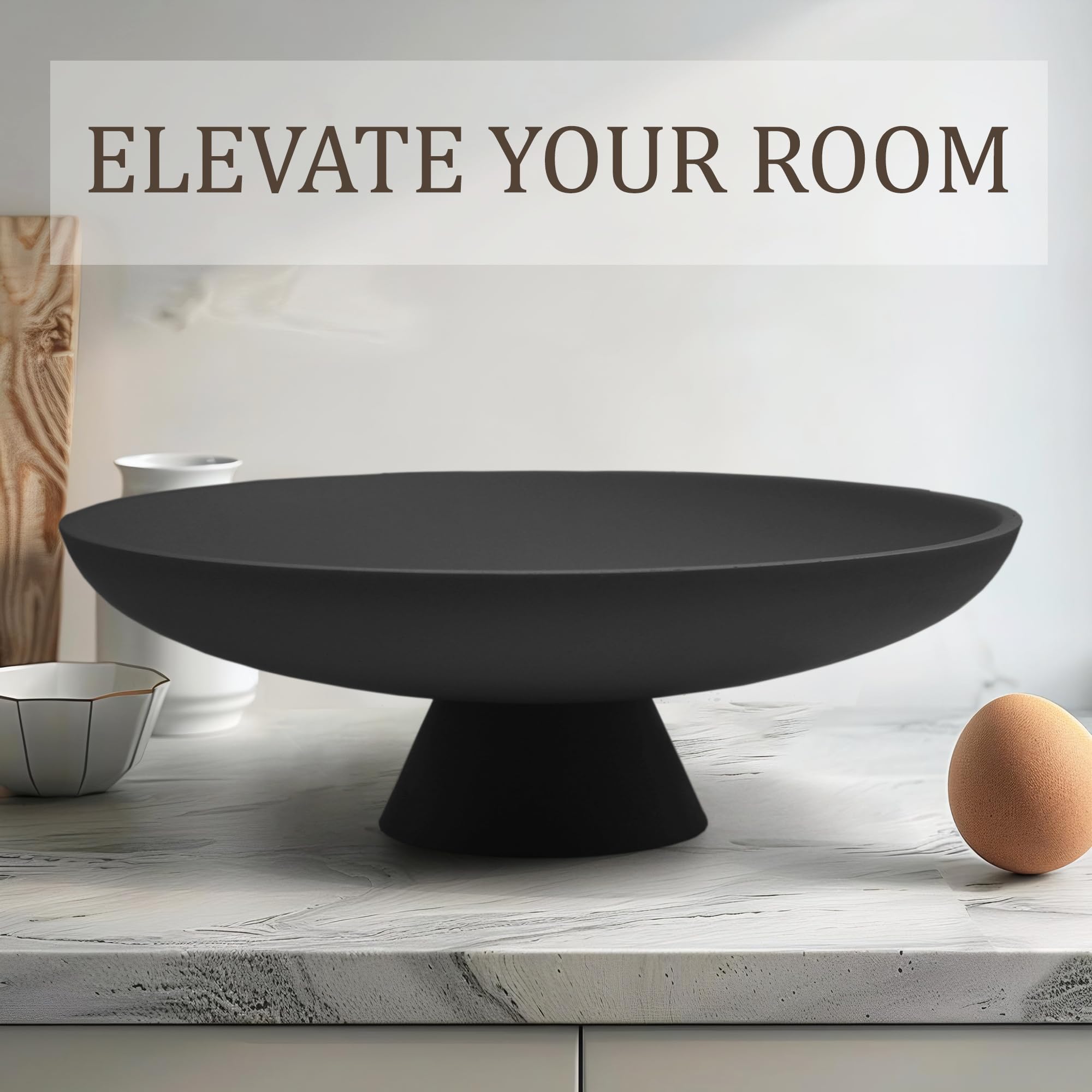 LIN CHUAN beige resin bowl offers versatile decorative and functional organization options.