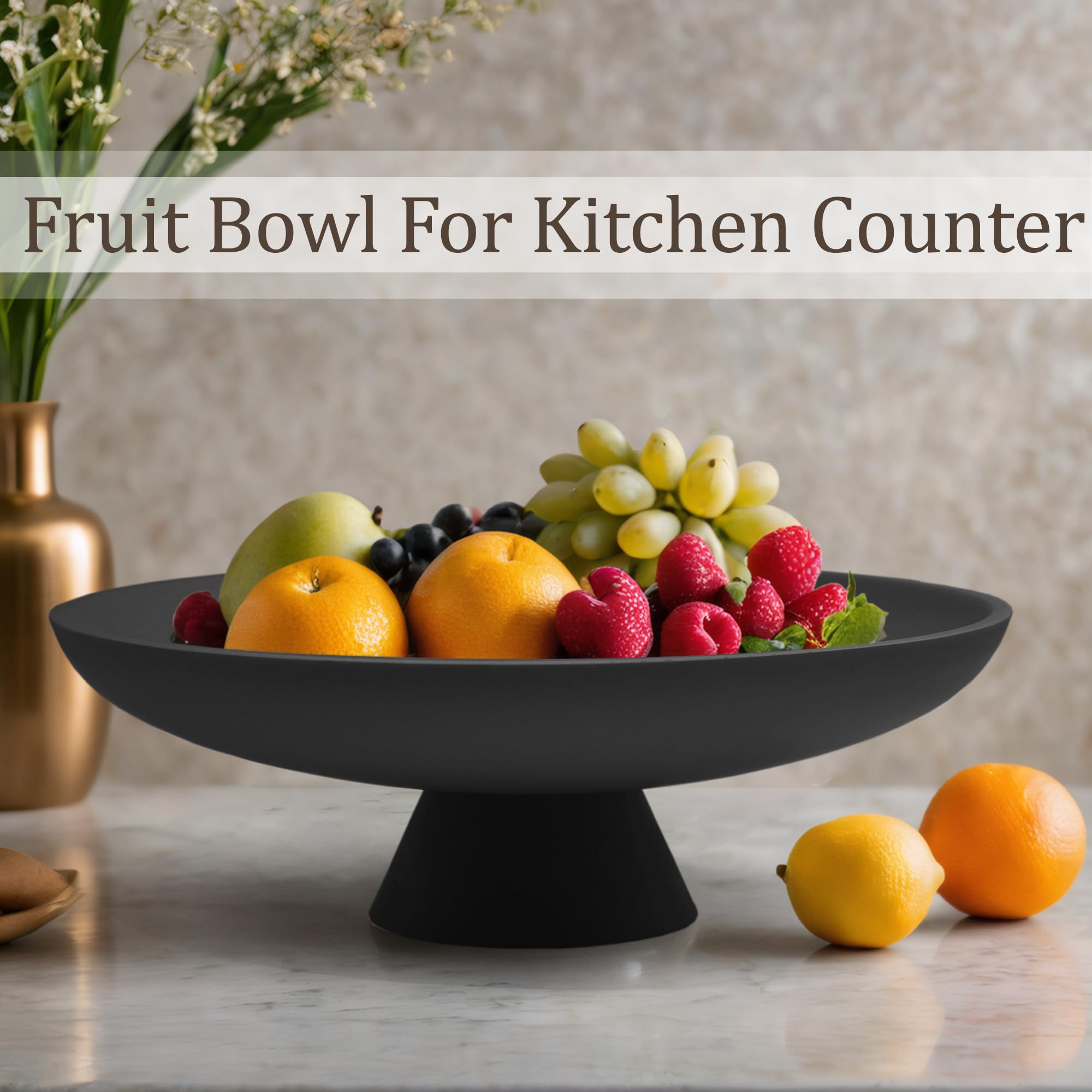 LIN CHUAN matte black resin bowl complements minimalist spaces with durable, lightweight design.