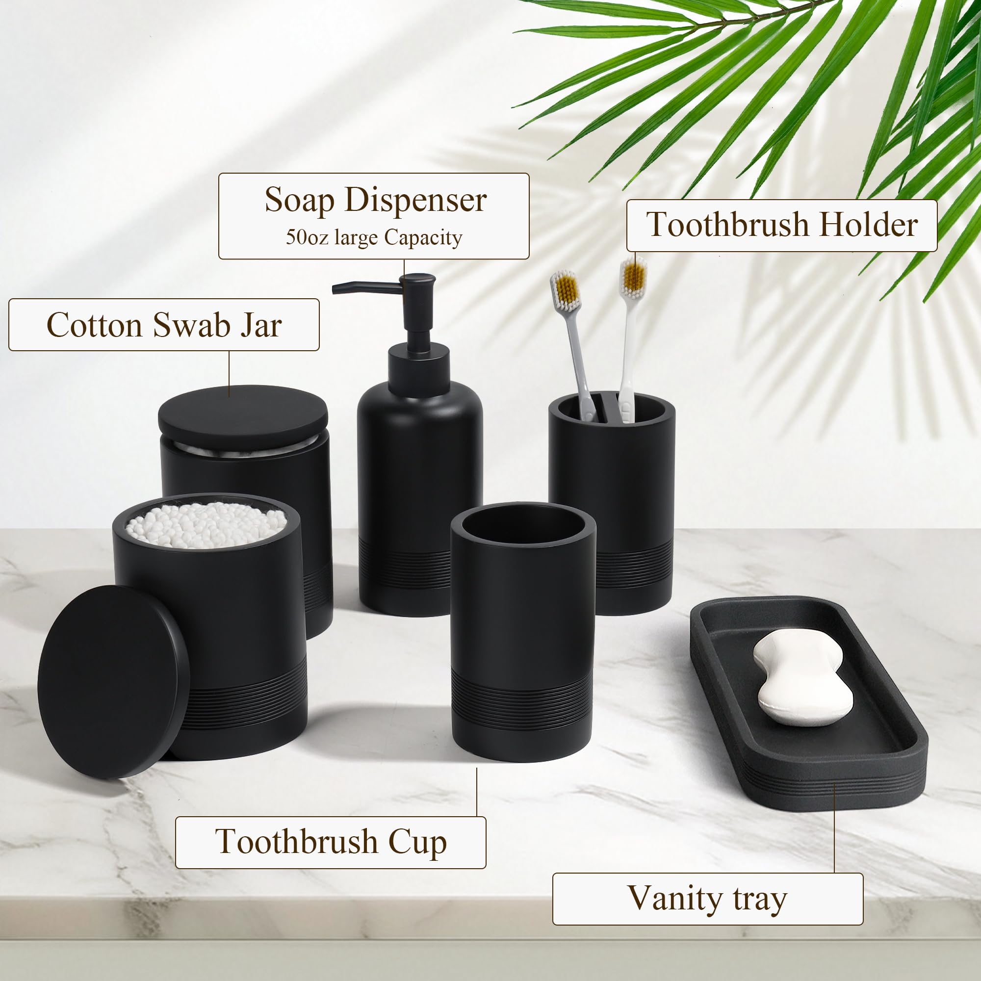 Lin Chuan toothbrush holder in matte black reduces clutter.