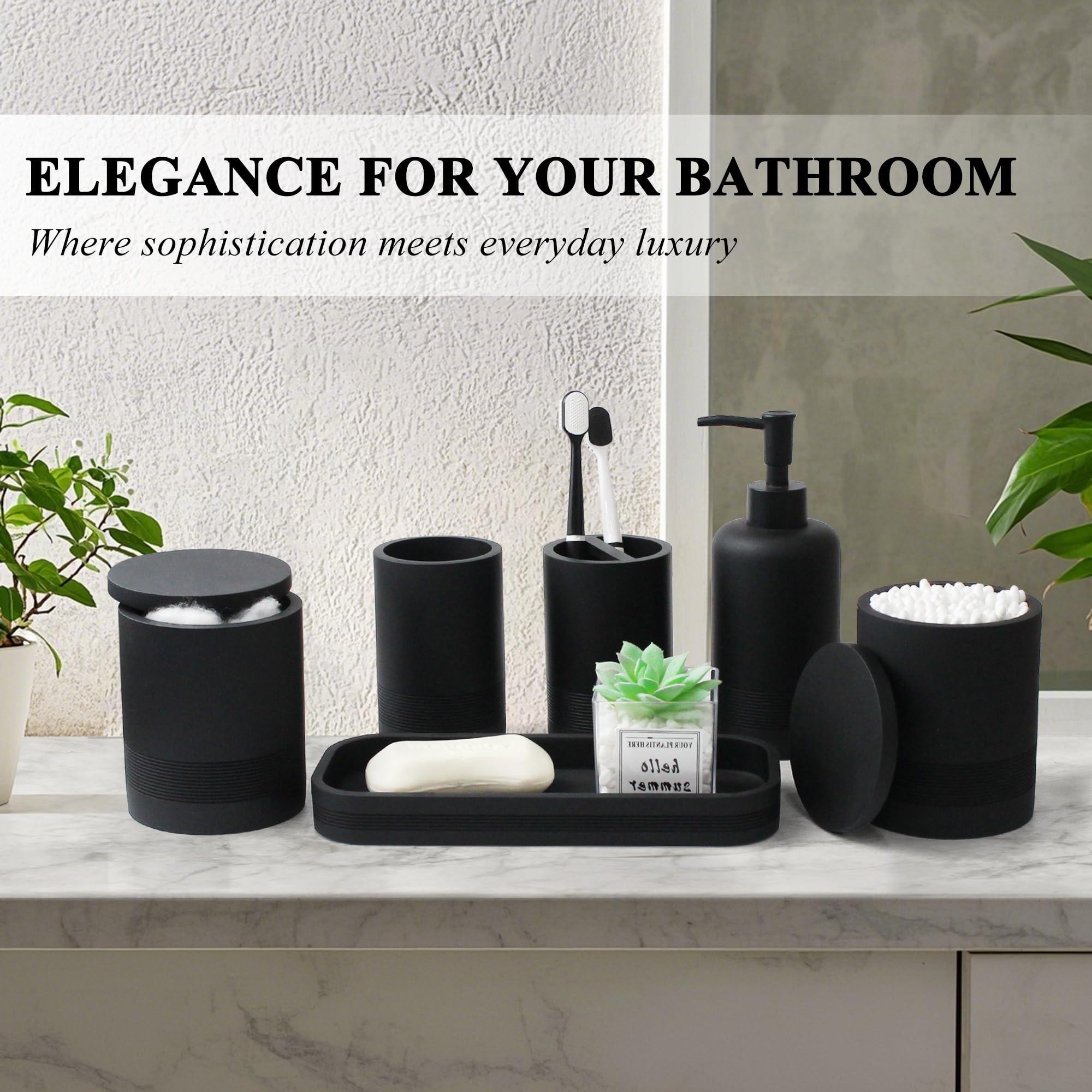Lin Chuan vanity tray with matte texture enlivens bathroom decor.