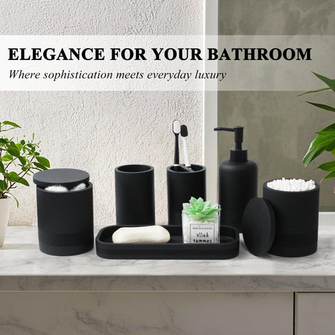 Lin Chuan vanity tray with matte texture enlivens bathroom decor.