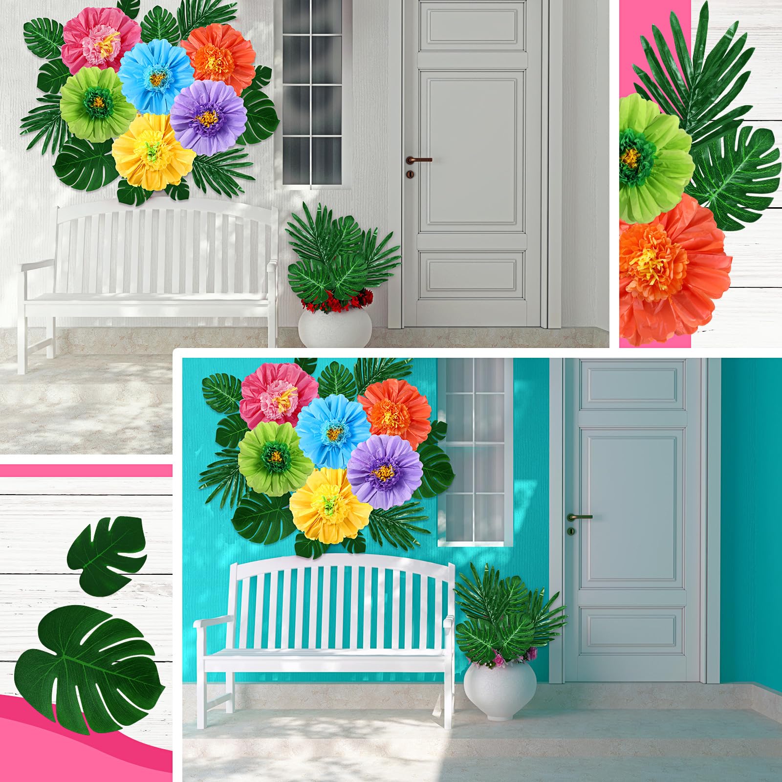 Lincia 12in green hibiscus lends jungle vibe to space
