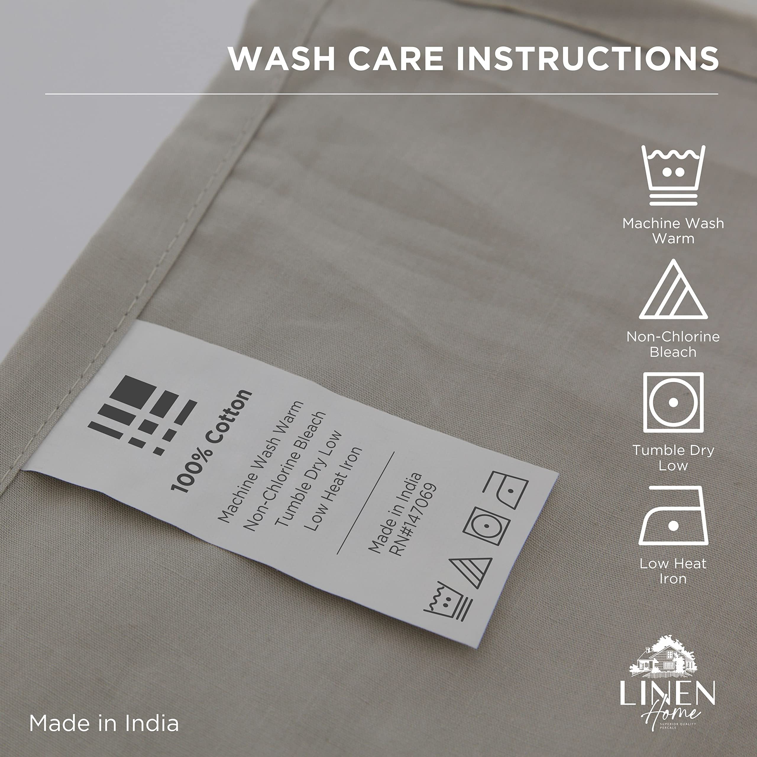 Linen Home 100% cotton long-staple percale for strong, lasting sheets