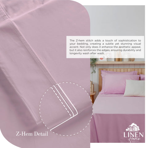 Linen Home 4-piece set flat sheet and pillowcases highlighting versatile styling options