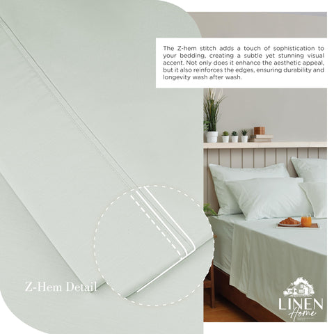 Linen Home 4-piece sheet set with pillowcases in dove grey