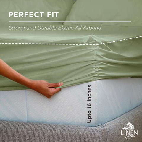 Linen Home crisp-percale-yarn-detail highlights durable long-staple cotton quality.