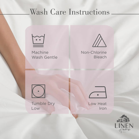 Linen Home crisp sheets ready for machine wash and long-lasting softness