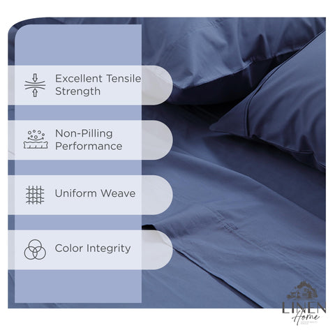Linen Home deep-pocket fitted queen sheet fits mattresses up to 16 inches.