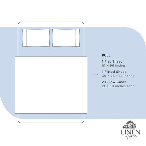 Linen Home flat sheet edge with z-hem stitch adds premium finish.