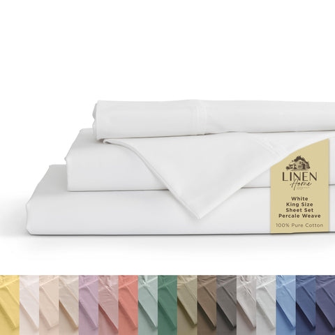Linen Home king flat sheet in crisp percale for hotel like cool sleep