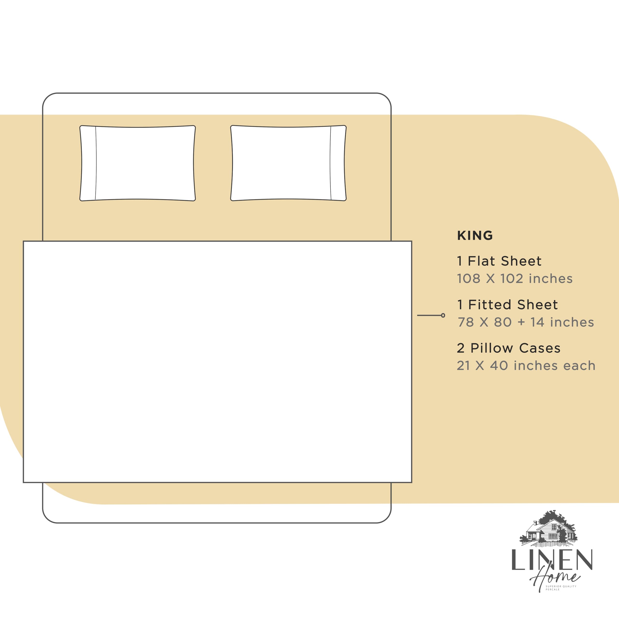 Linen Home ivory folded sheets styled on a bed for a neat hotel-like look