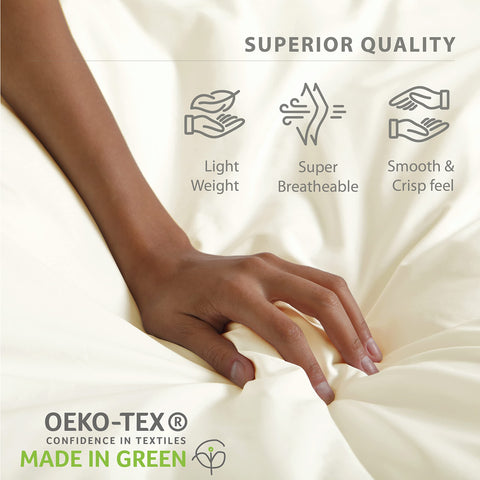 Linen Home ivory sheets after a gentle wash stay crisp and comfortable