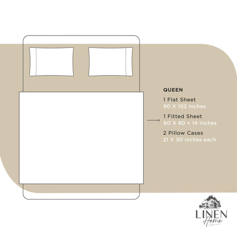 Linen Home Made in Green label highlights responsible manufacturing quality.
