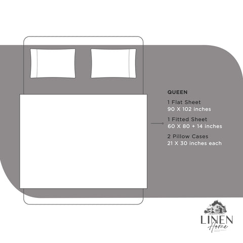 Linen Home folded-pack of percale sheets for compact storage.