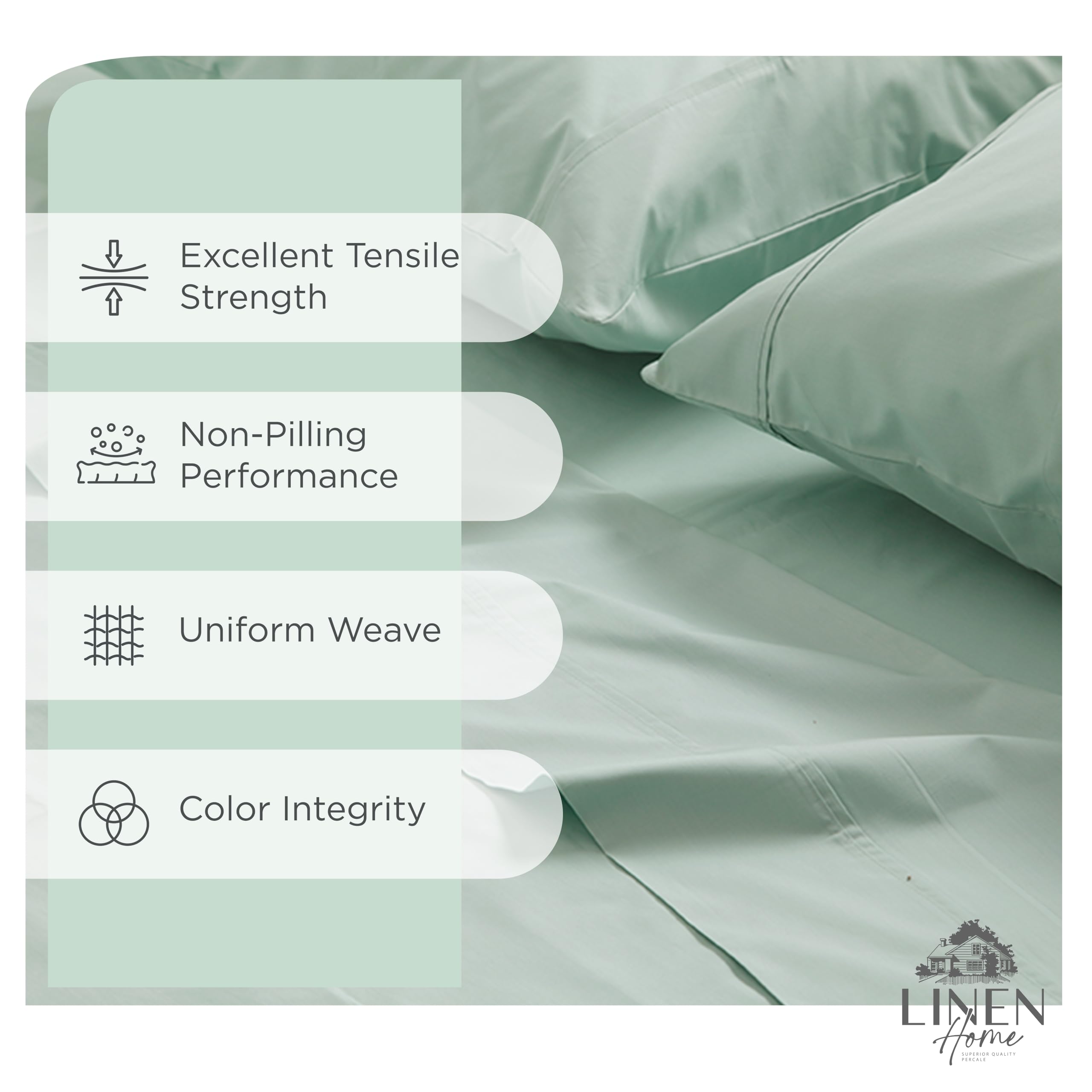 Linen Home queen fitted sheet with deep pocket securely fitting mattress