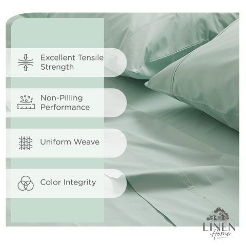 Linen Home queen fitted sheet with deep pocket securely fitting mattress