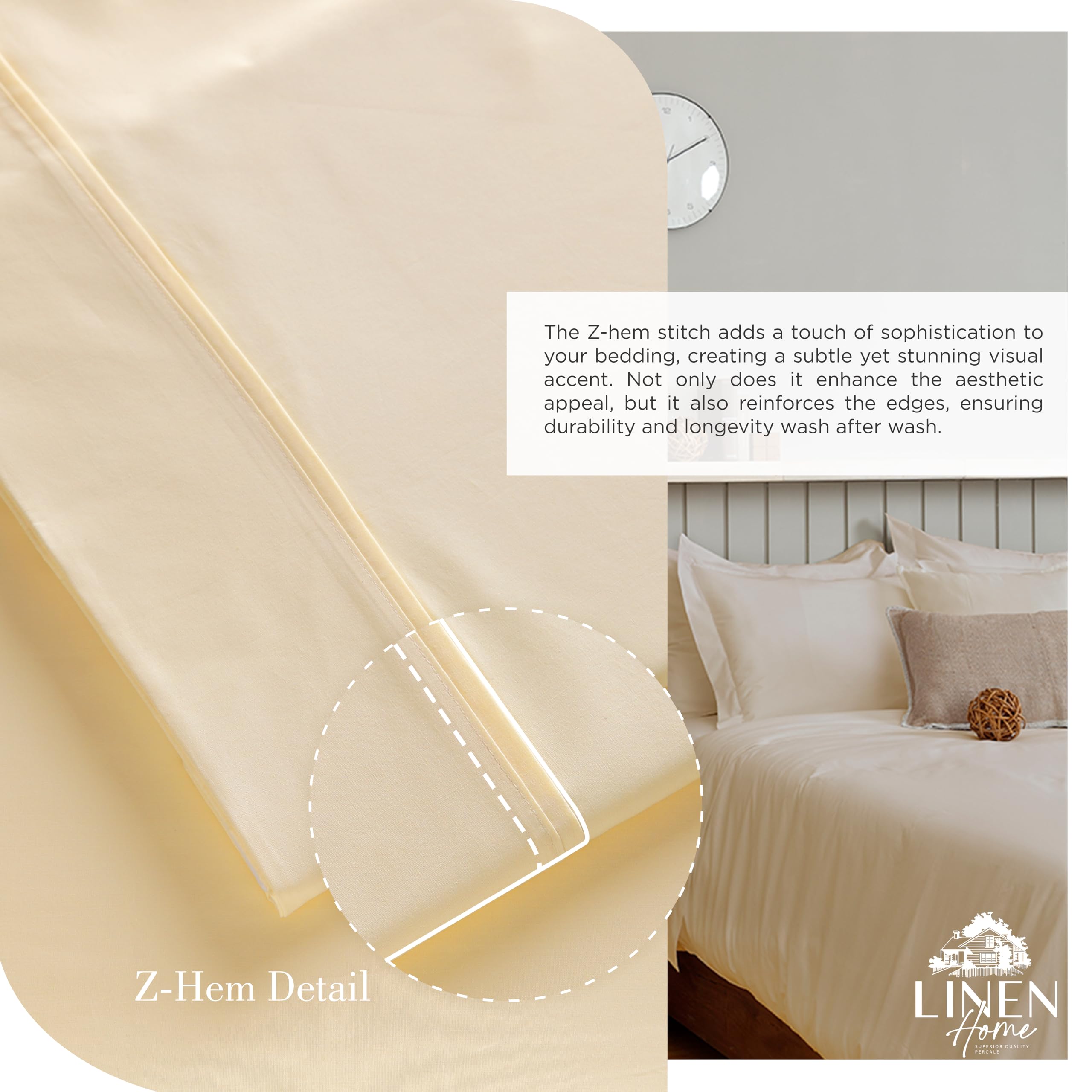 Linen Home ivory deep-pocket sheet fits up to 16 inches.