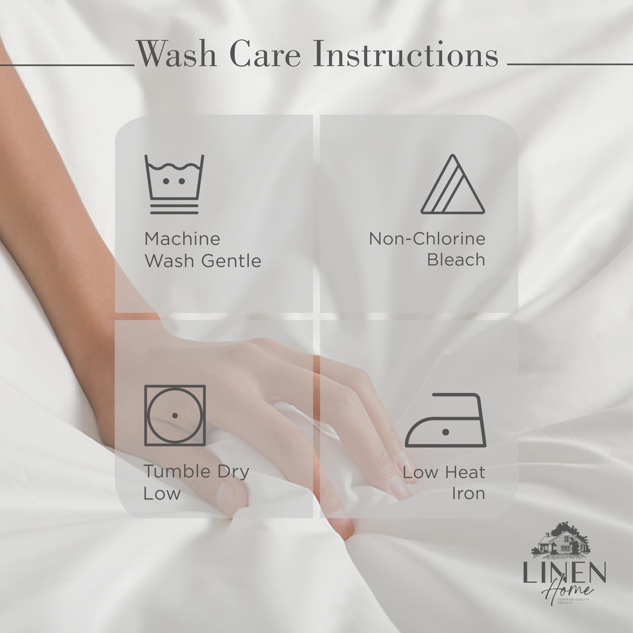 Linen Home percale sheets queen silver fabric close-up highlighting crisp weave and long-staple cotton feel