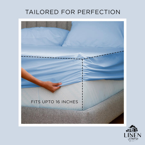Linen Home percale weave close-up shows durable long-staple cotton.