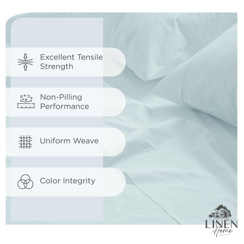 Linen Home queen percale deep-pocket fitted sheet fits up to 16 inches for secure night-time fit
