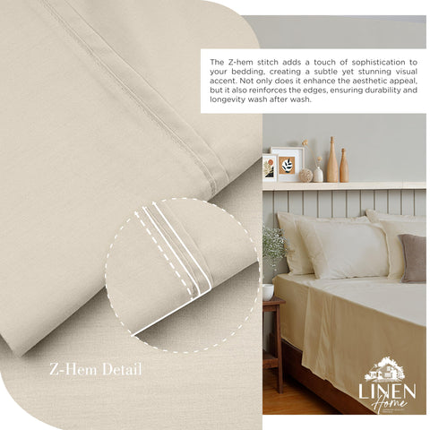 Linen Home percale pillowcases set offers smooth, breathable night use.
