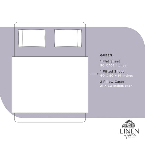 Linen Home Queen Percale bedroom scene conveying hotel-like comfort at home