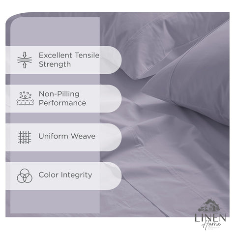 Linen Home Queen Percale close-up reveals tight cotton weave for durability