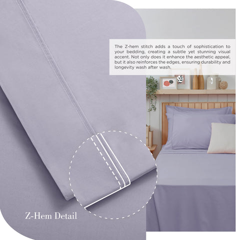 Linen Home Queen Percale flat sheet display highlights generous size and crisp finish