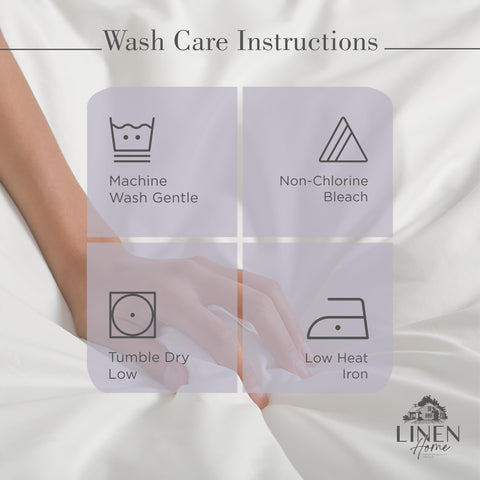 Linen Home Queen Percale pillowcases with z-hem stitching and smooth feel