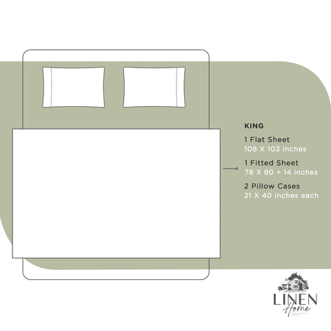 Linen Home sage color room scene demonstrates versatile styling.