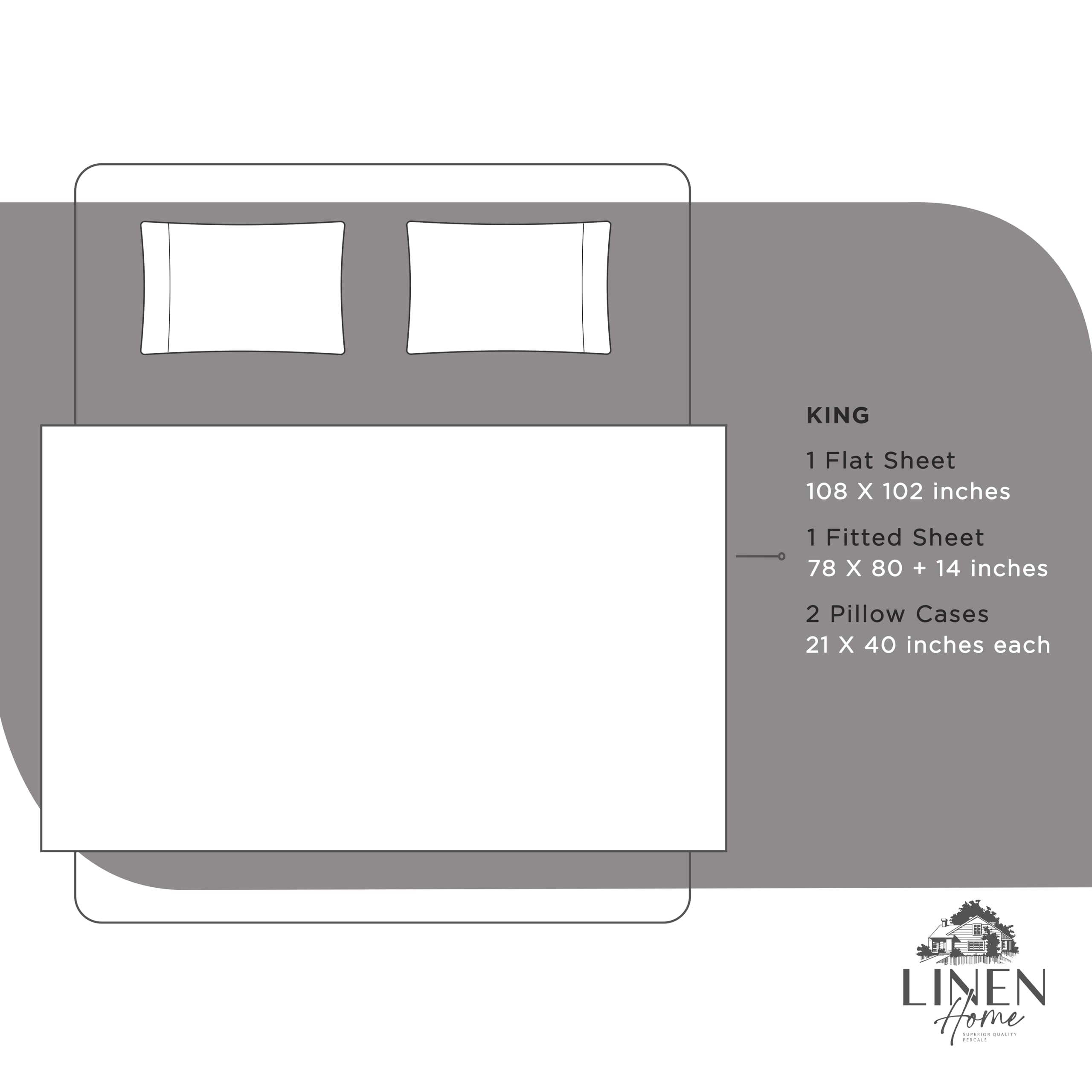 Linen Home easy-care label with machine wash guidance