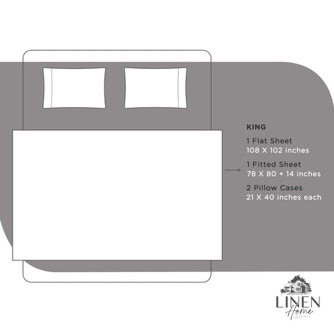 Linen Home easy-care label with machine wash guidance