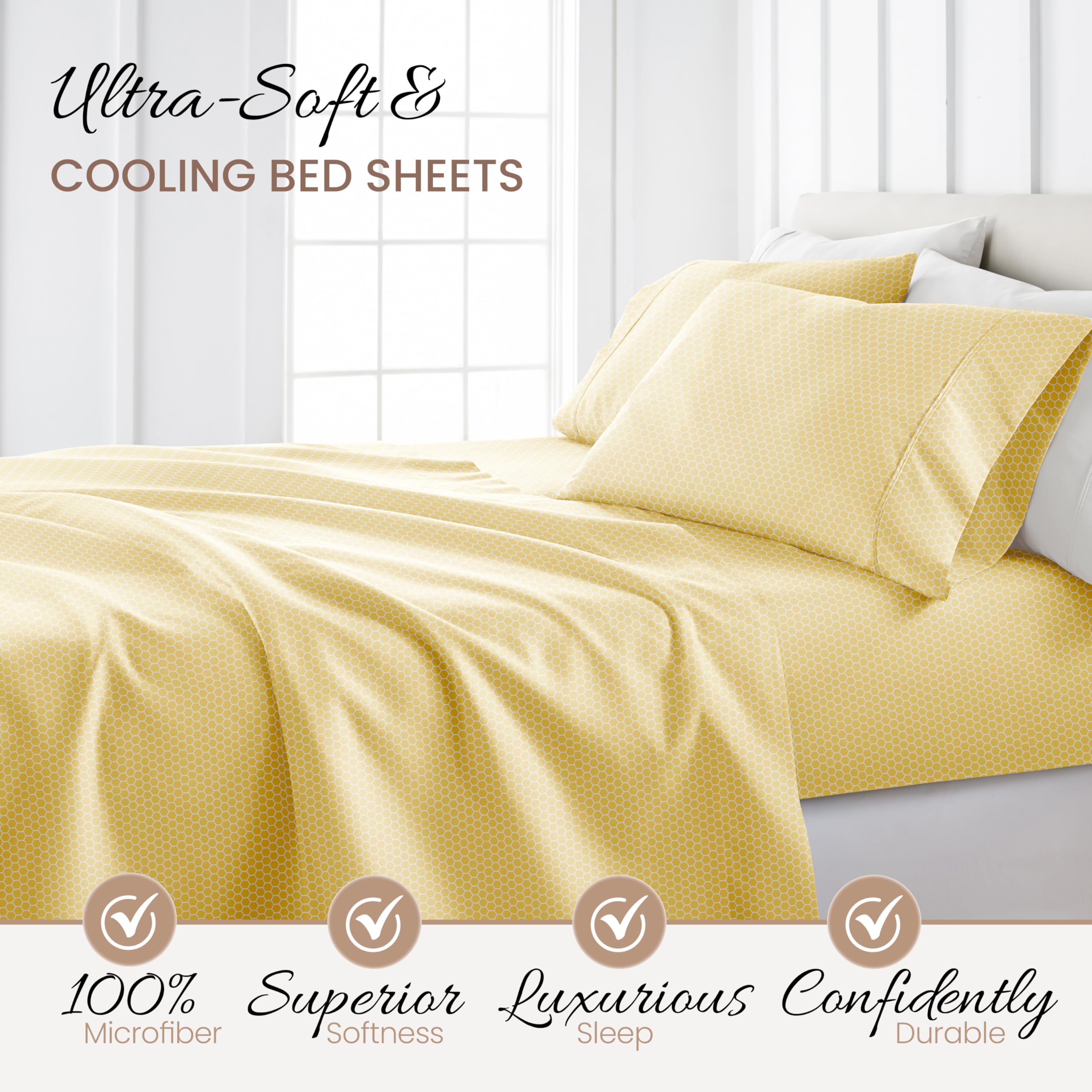 Linen Market 16in deep pocket queen sheets fitting tall mattresses securely