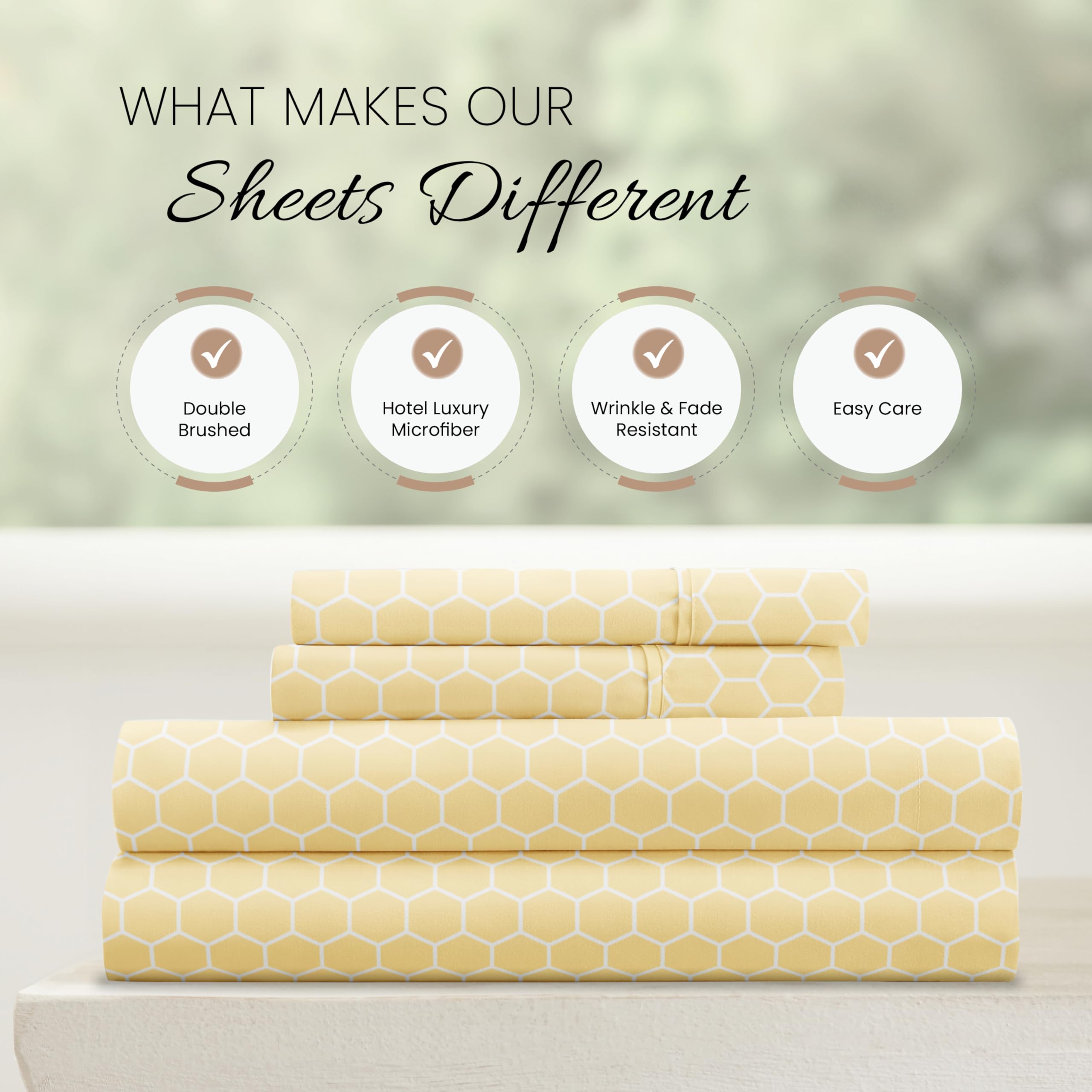 Linen Market queen sheet set includes fitted sheet, flat sheet, and two pillowcases
