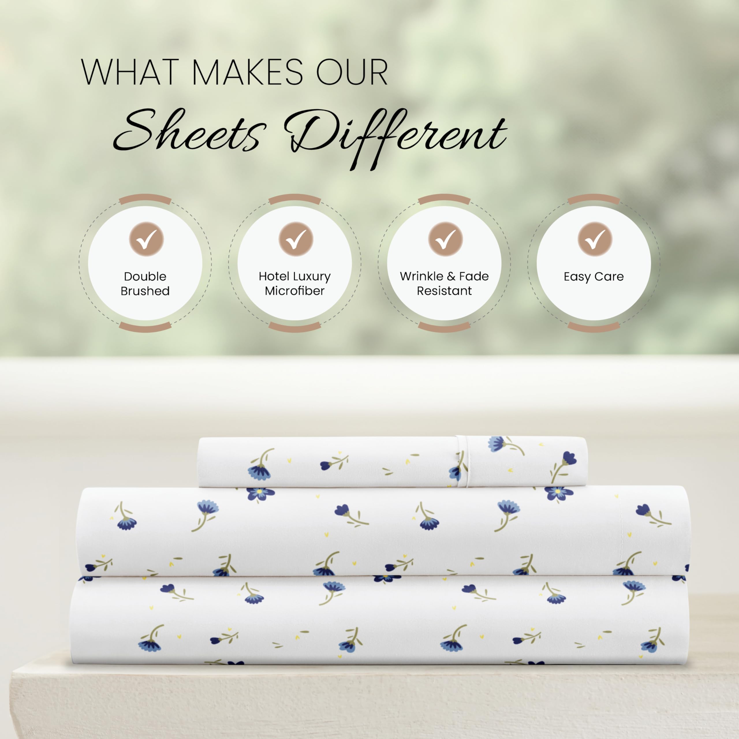 Linen Market deep-pocket 16in twin sheets closeup, secure fit on deep mattresses