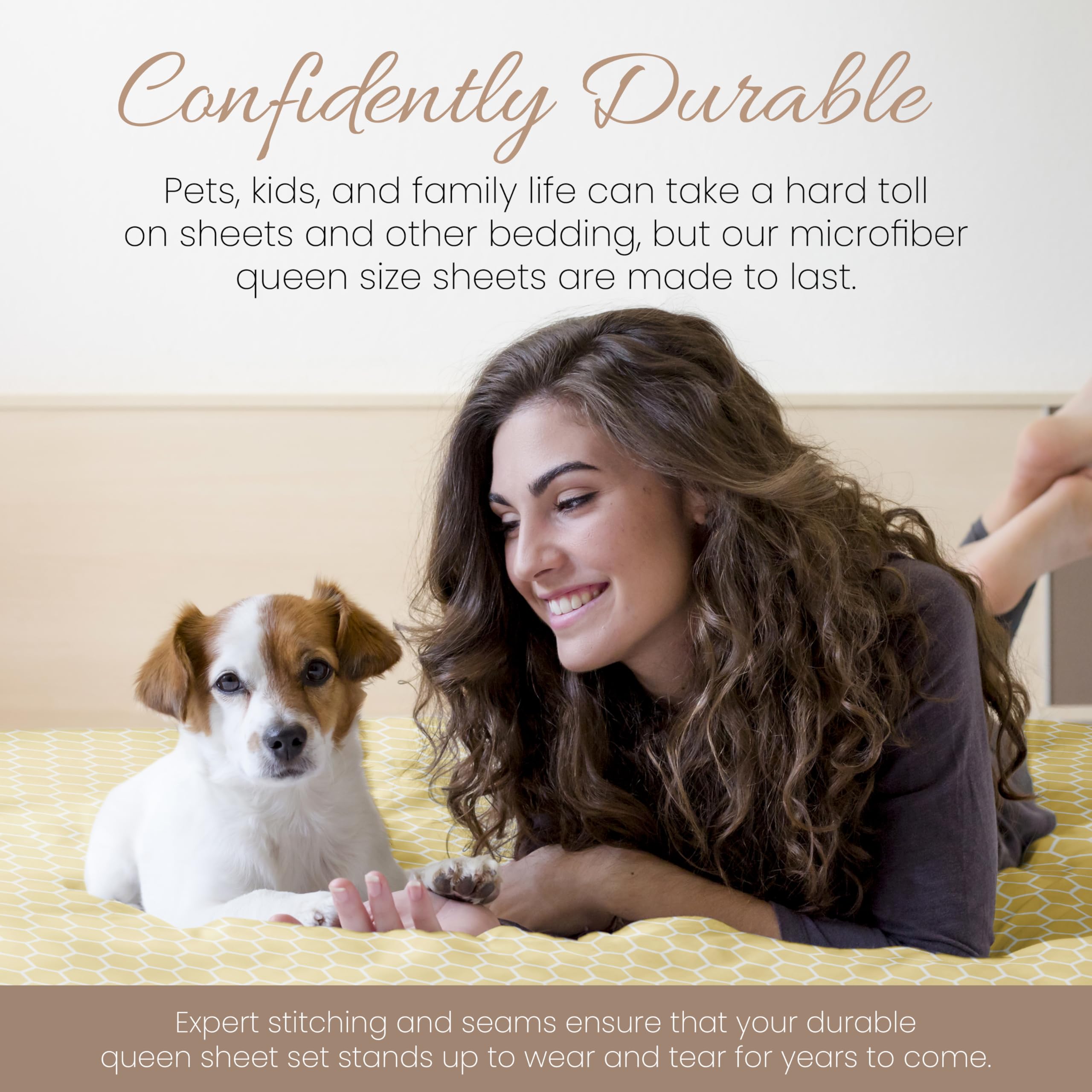 Linen Market easy-care queen sheets ready for quick wash and dry
