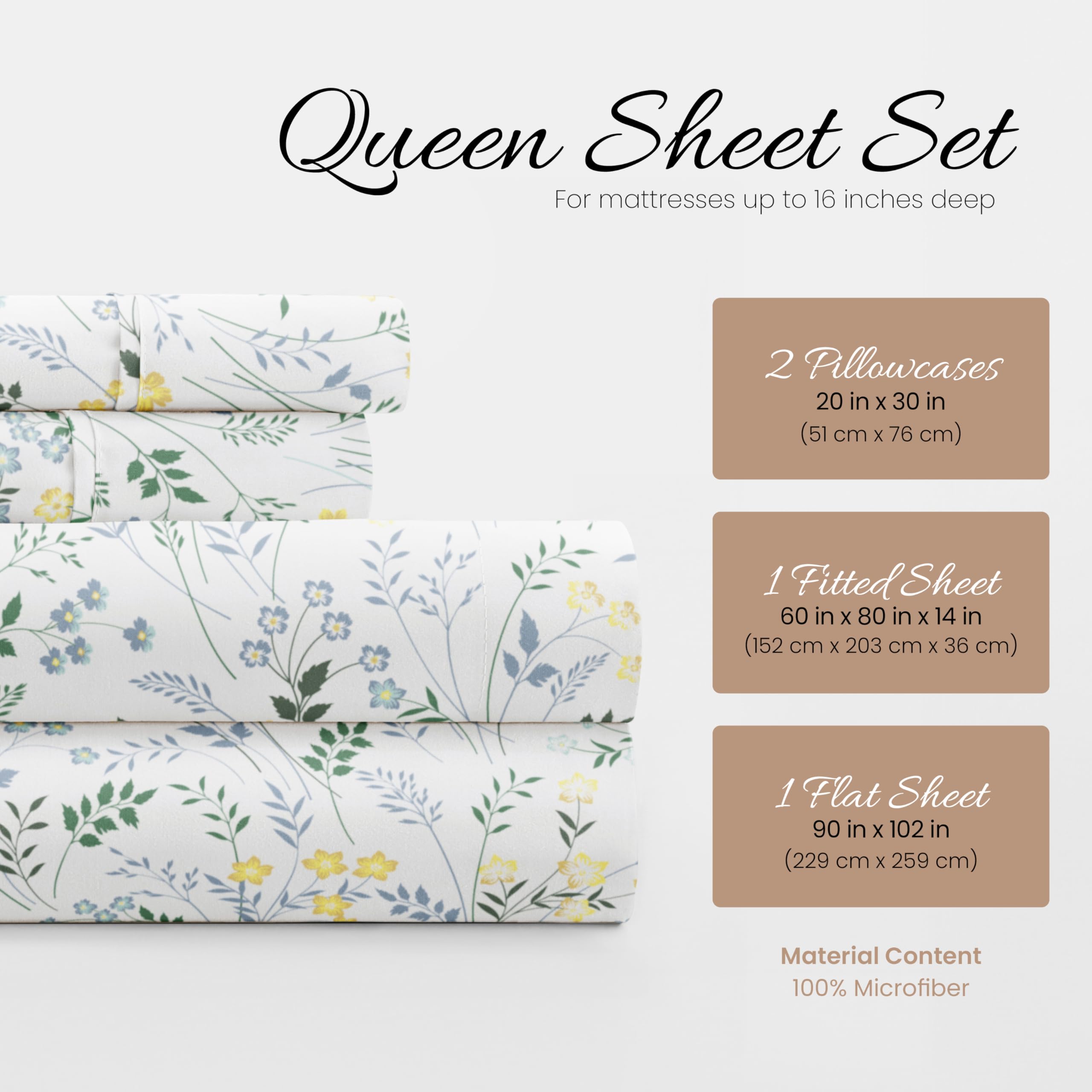 Linen Market queen sheet set 16-inch deep pocket fits tall mattresses securely.