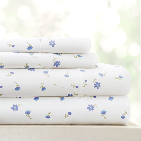 Linen Market soft floral pattern full sheet set on bed for cozy nights