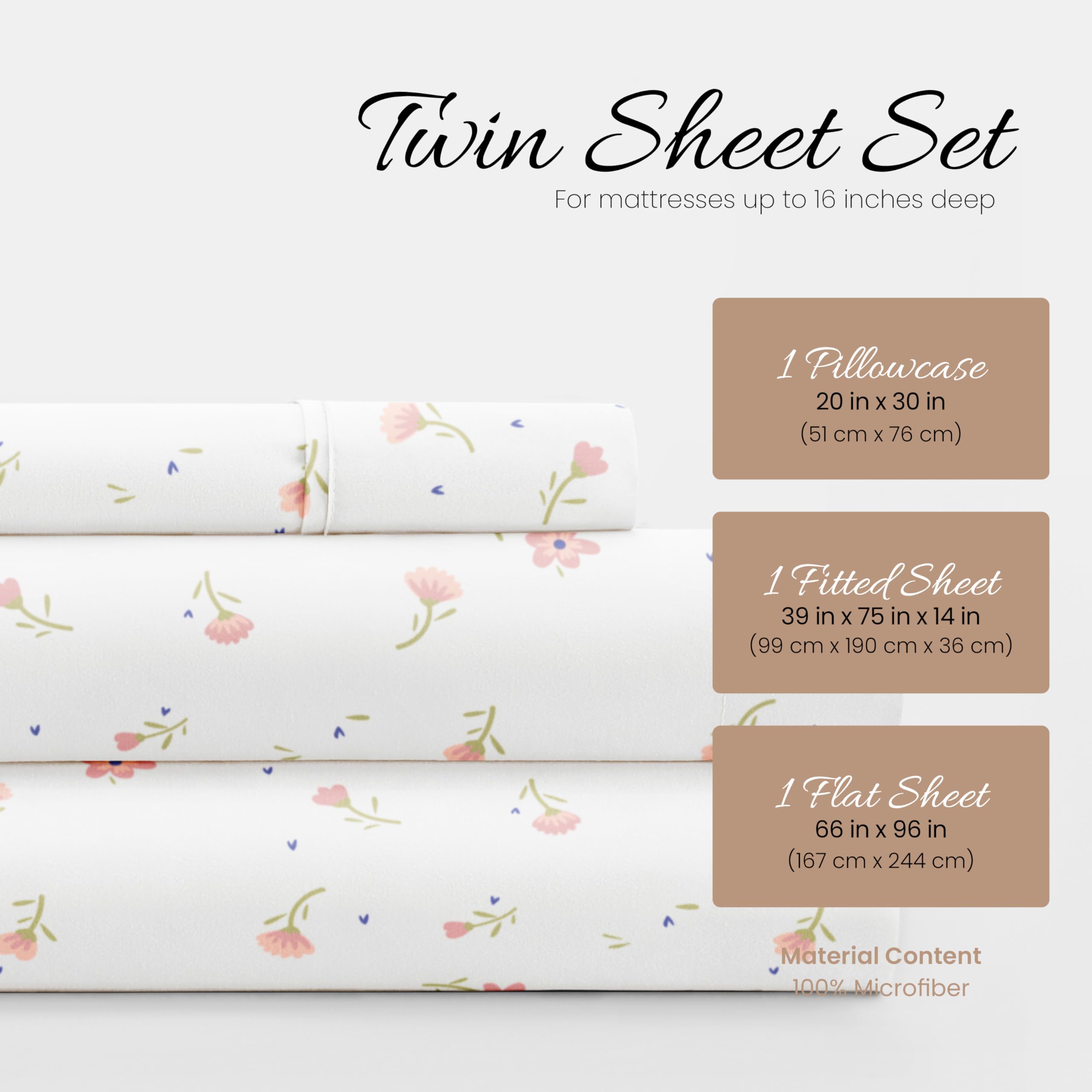 Linen Market soft floral pink twin sheets on bed highlighting gentle color and cozy comfort