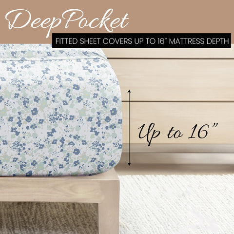 Linen Market violet pattern pillowcases stacked for easy care