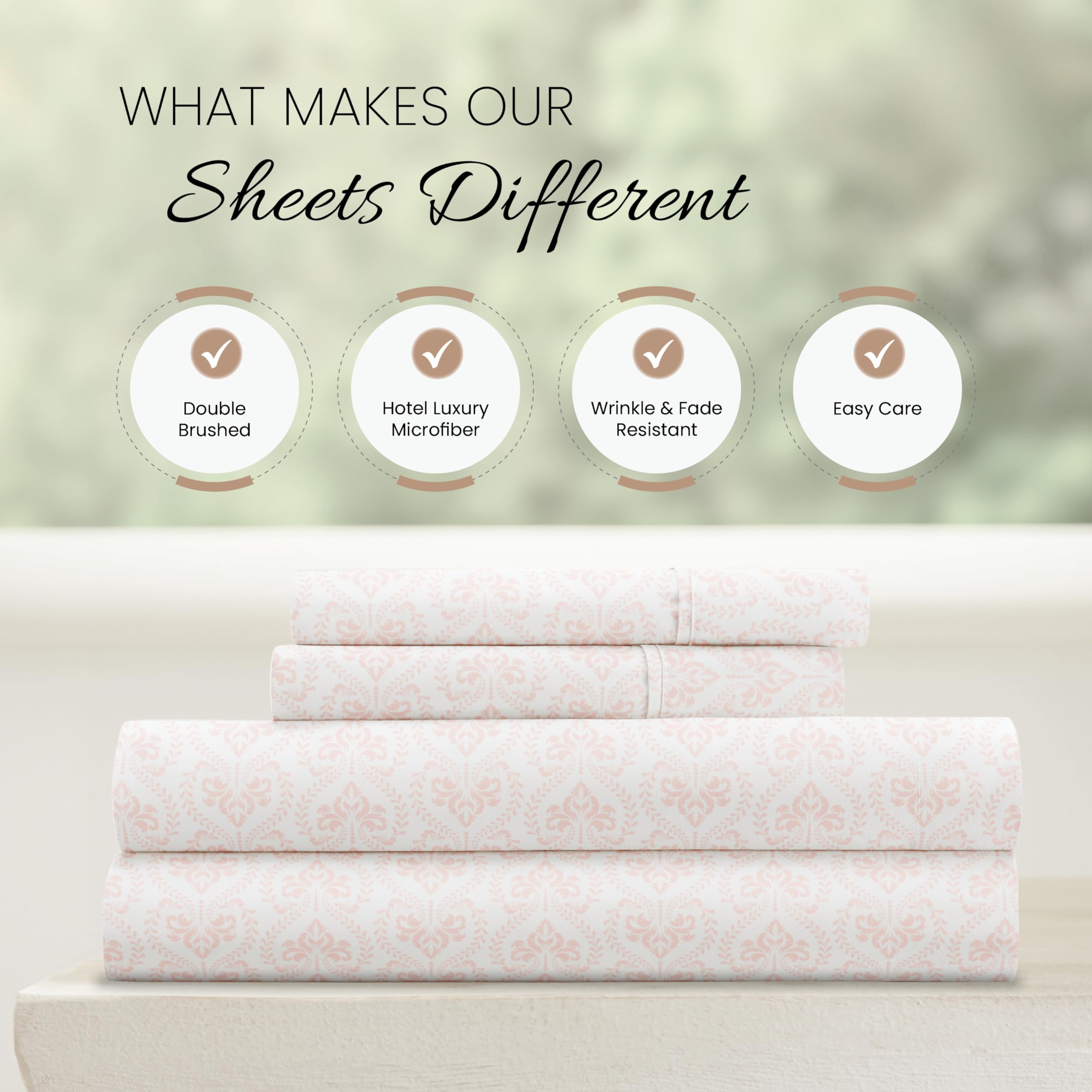Linen Market wrinkle-free microfiber queen sheets, easy care for busy nights