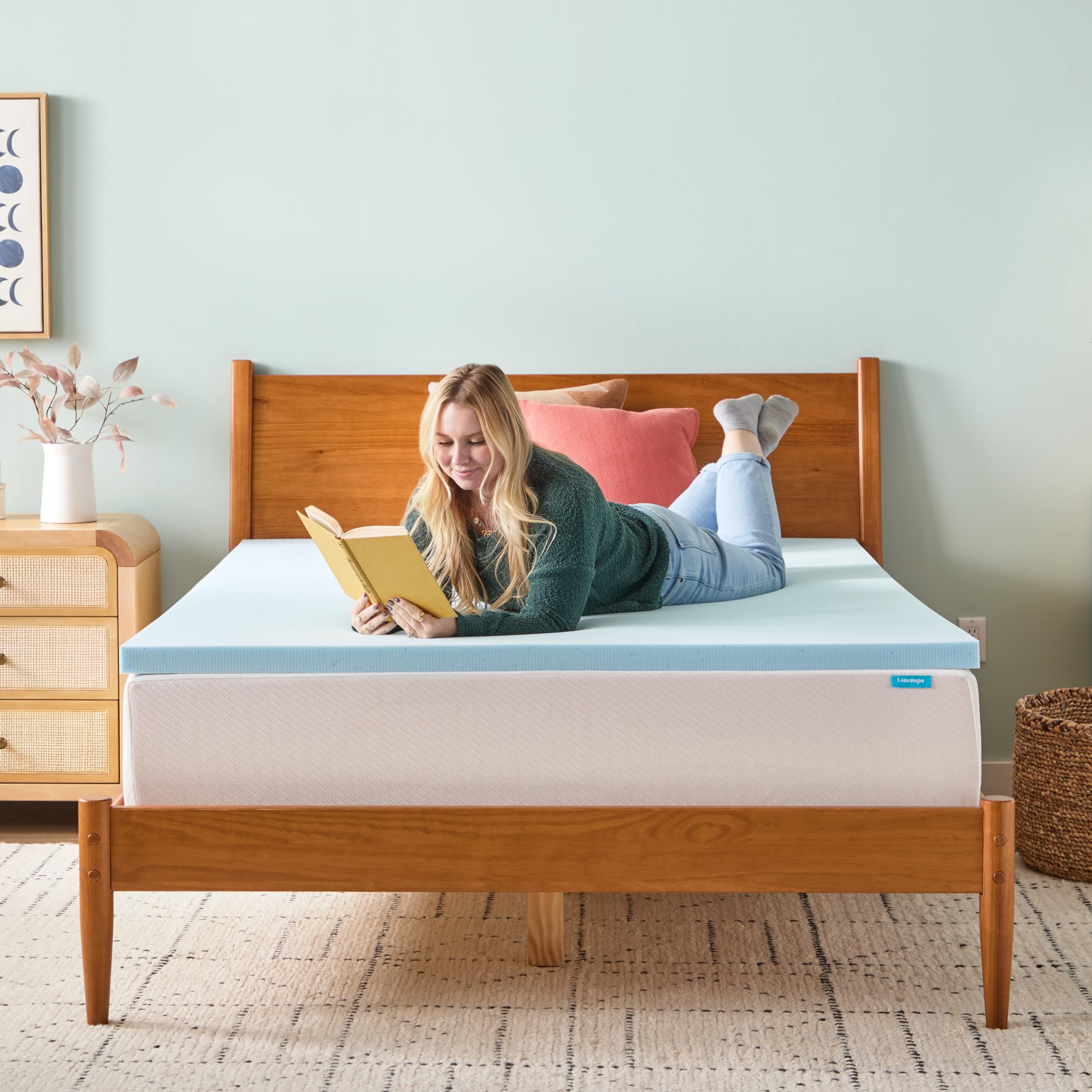 Linenspa dorm room setup featuring topper for better sleep