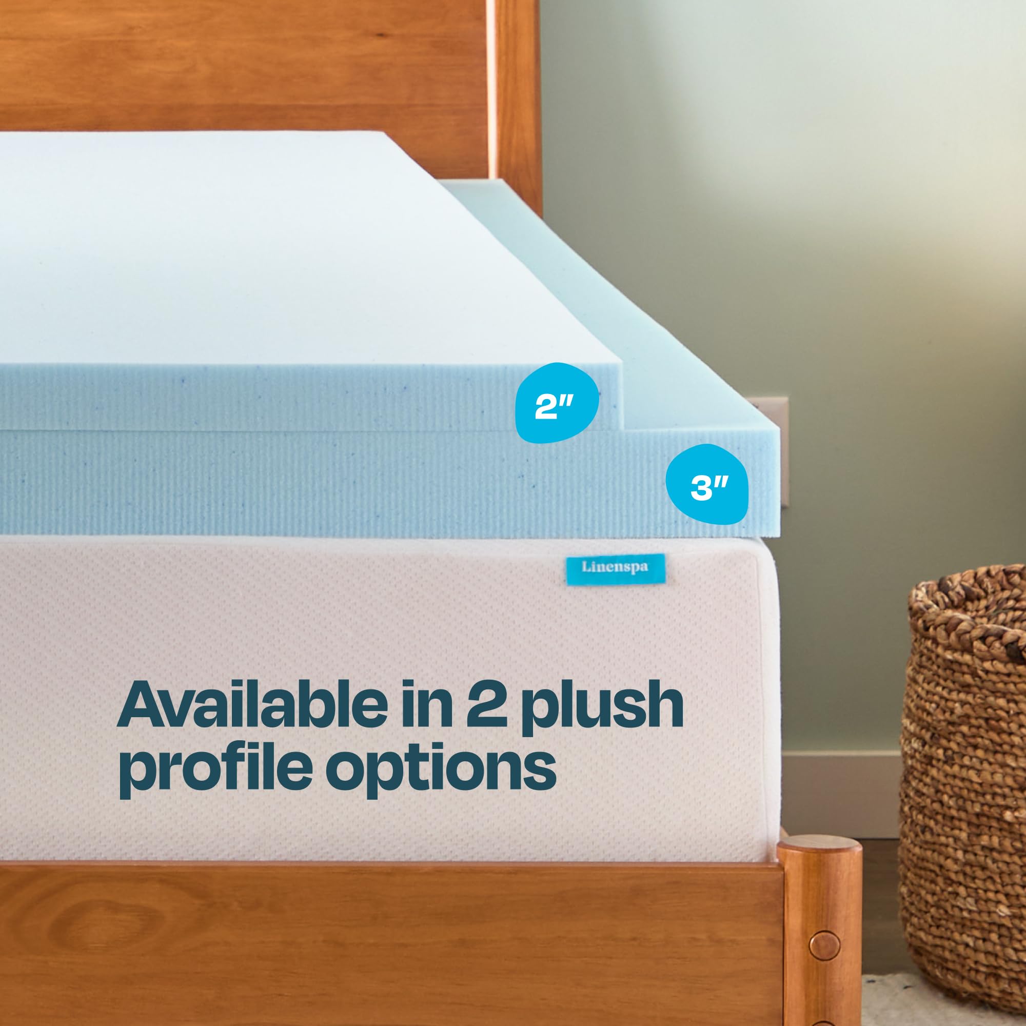 Topper on bed showing easy setup and instant comfort boost.